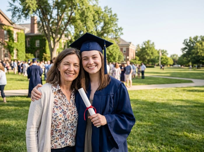 Graduation photo before